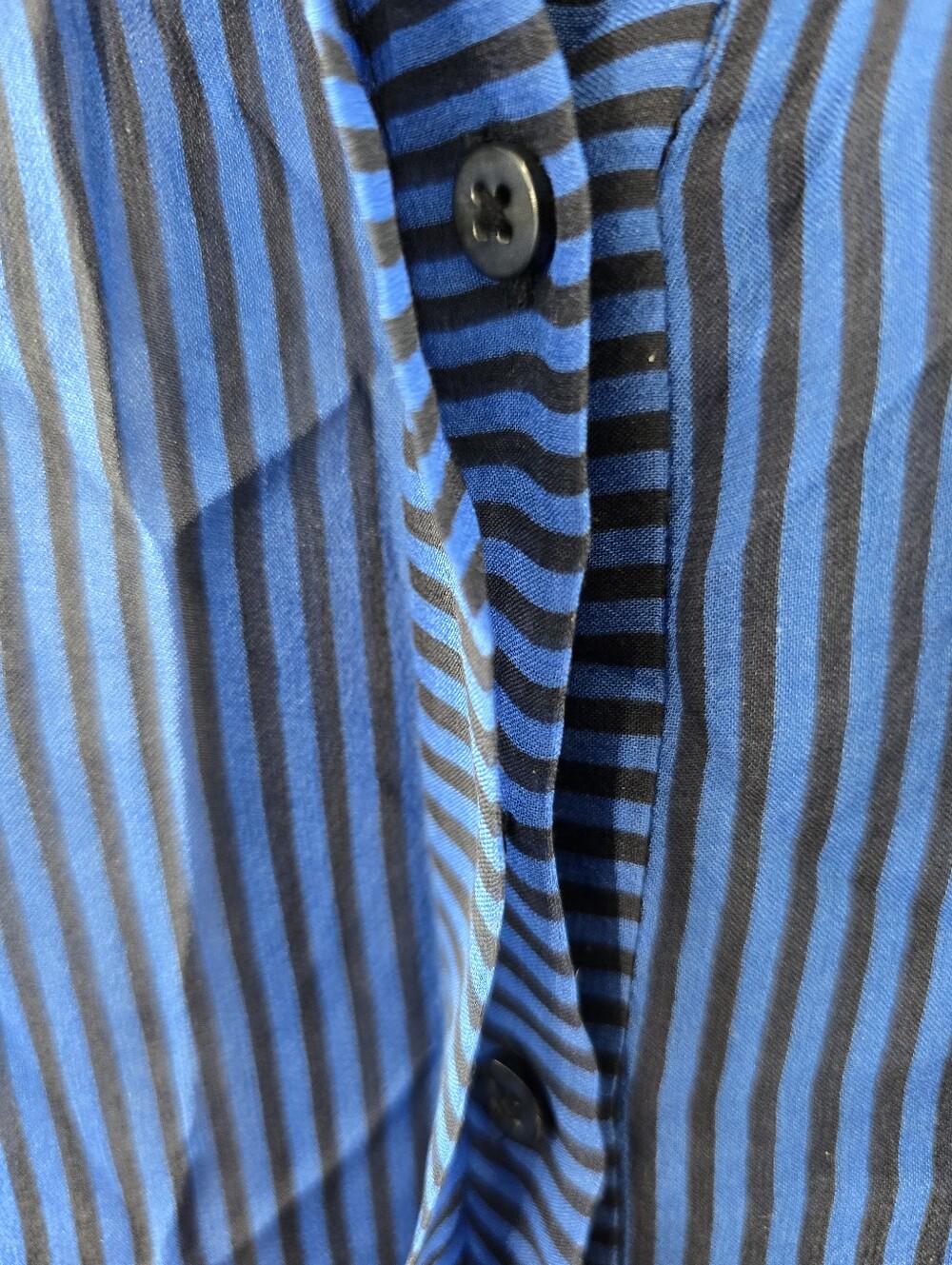 DVF Diane Von Furstenberg Lorelei 2 Silk Button Up Down Stripe Roll Tab Blouse 8 - Picture 3 of 12